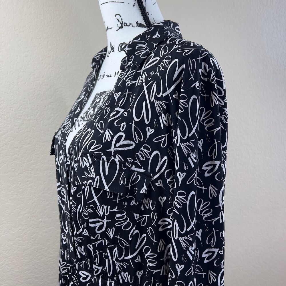 Torrid Studio Knit Surplice Faux Wrap Heart Dress Black White Size 2X  preppy - Picture 7 of 15